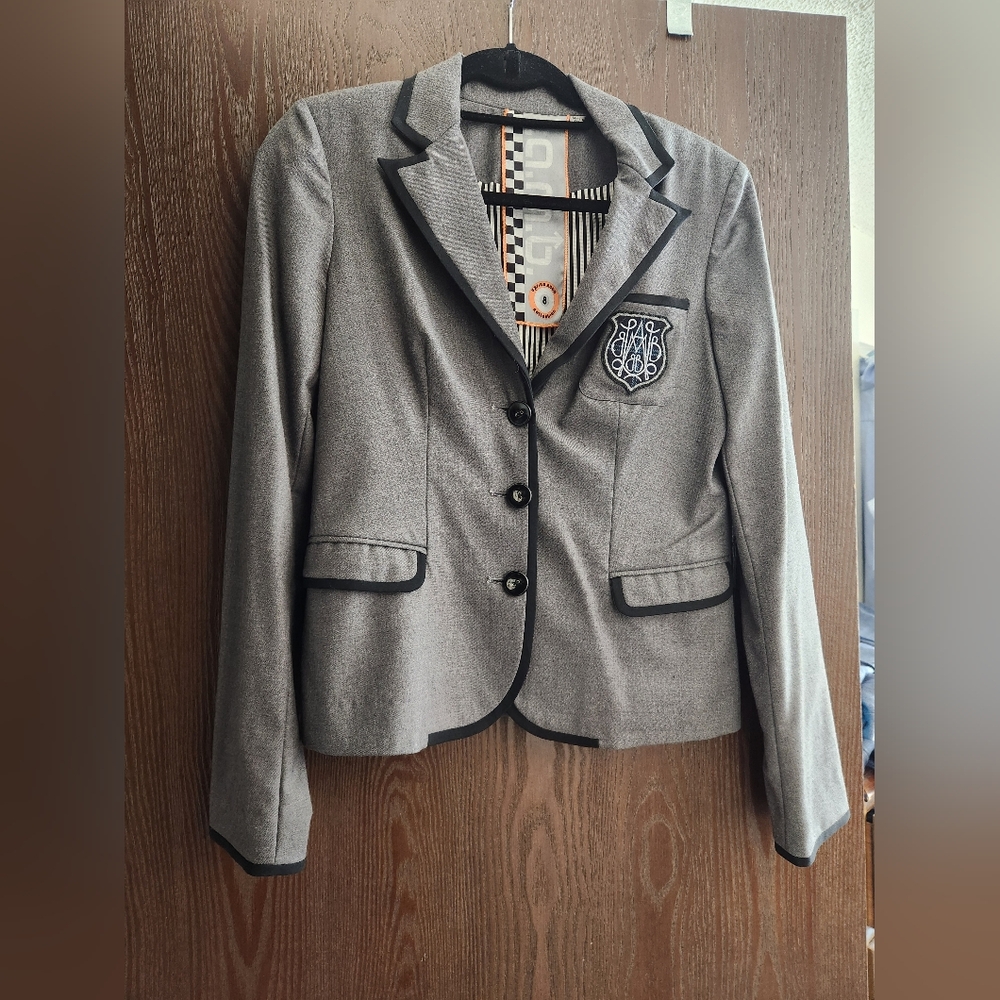 Gray Blazer with Black Trim